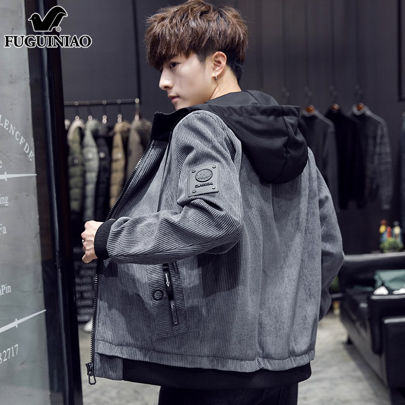 富贵鸟休闲夹克男士2025年春秋季新款高端上衣服百搭连帽外套男装