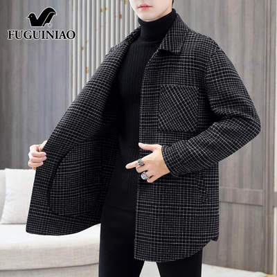 富贵鸟春秋季羊毛毛呢大衣男潮流