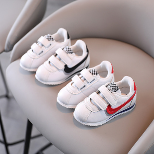新款 子小白鞋 女宝宝运动鞋 皮面婴儿软底学步鞋 小童阿甘鞋 2025春季