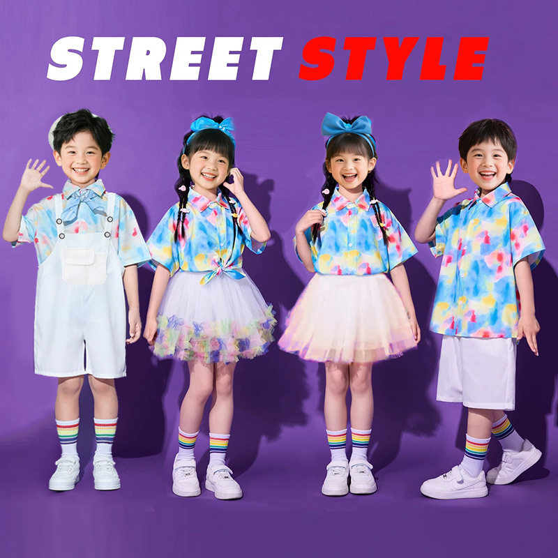 六一儿童啦啦队演出服港风衬衫