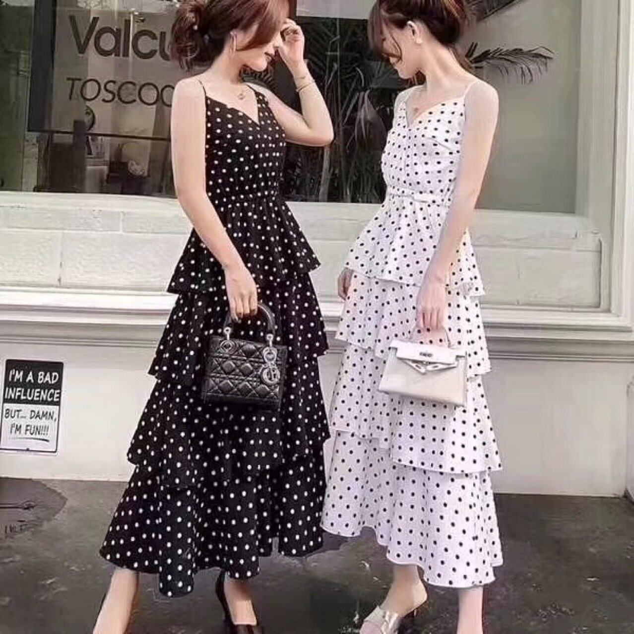 甜美温柔风时尚精品波点夏季袖