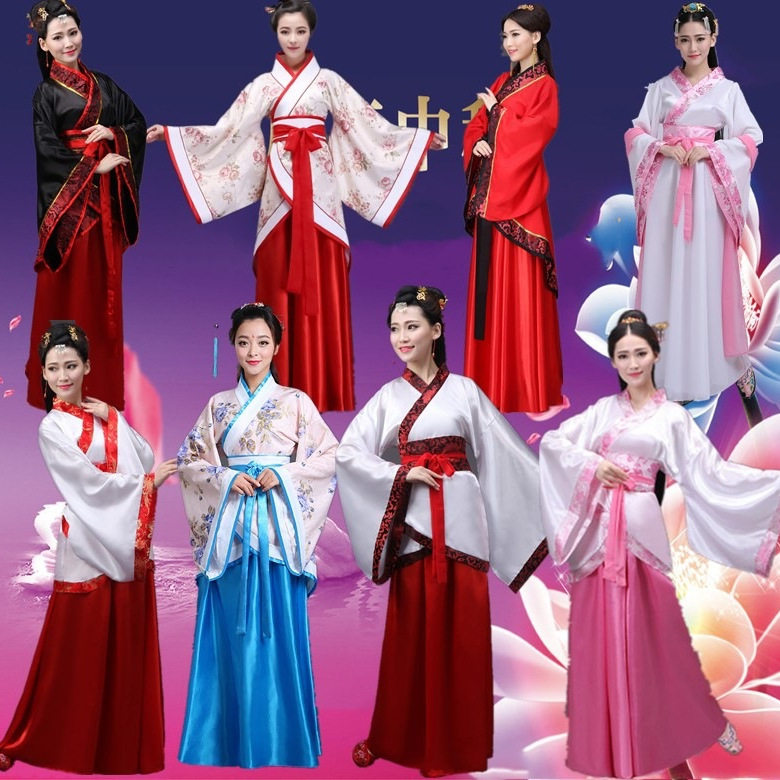 汉服女古装服装仙女唐朝公主贵妃曲裾襦裙改良成人礼中演出服
