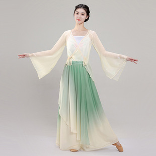 古典舞服装超仙飘逸纱衣一整套古风阔题裤汉元素舞蹈服神韵练功服