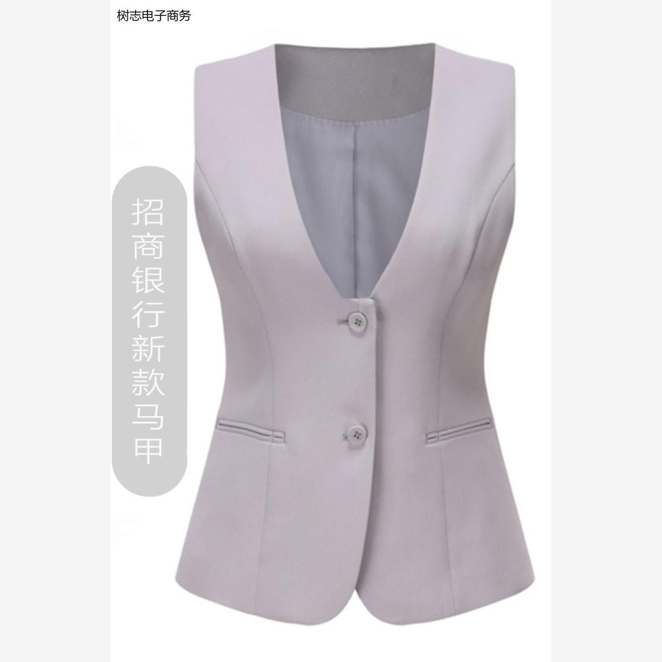 新款银行西装马夹女士西裤西裙原版原色灰色工作服制服马甲