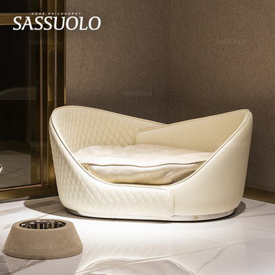 萨索罗/意大利后现代轻奢宠物床/真皮猫狗窝奢华纳帕牛皮奢华家具