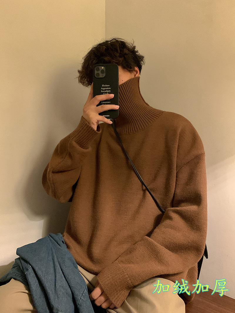 可二开纯色高领毛衣TM112特P35控68加绒TM112JR特P45控88，男装针织衫/毛衣，星座608(原A046)