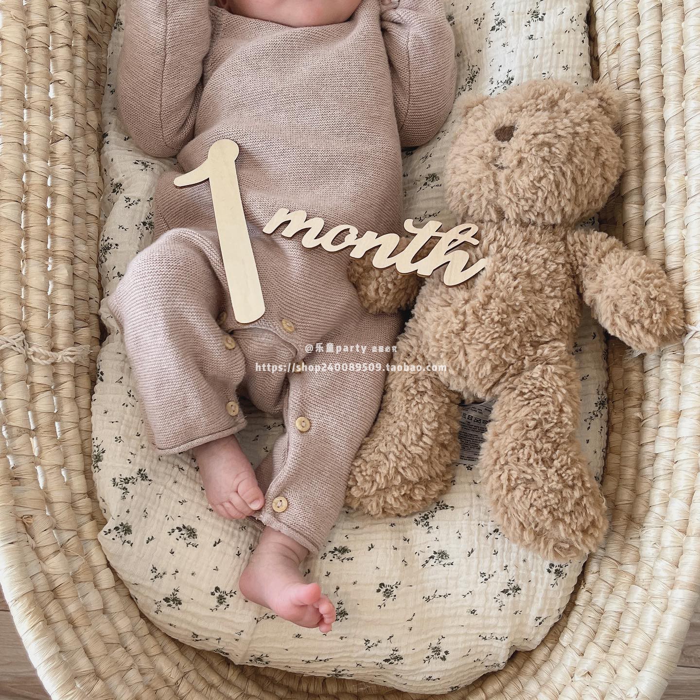 木质周日月龄宝宝出生准备成长