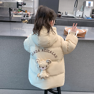 女童棉服2026新款冬装儿童中长款洋气时髦加厚棉袄冬季小女孩外套