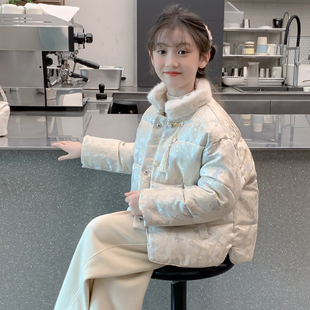 外套女孩冬季 儿童洋气超好看国风新中式 棉服 2025新款 女童汉服冬装
