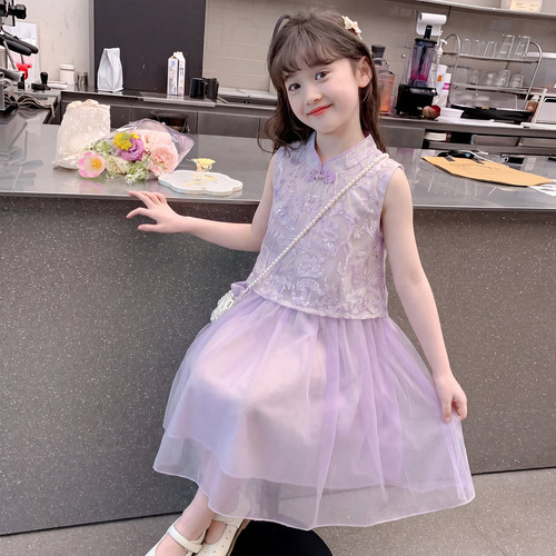 女童旗袍夏季2026新款洋气儿童时髦国风无袖连衣裙女孩夏装裙子潮