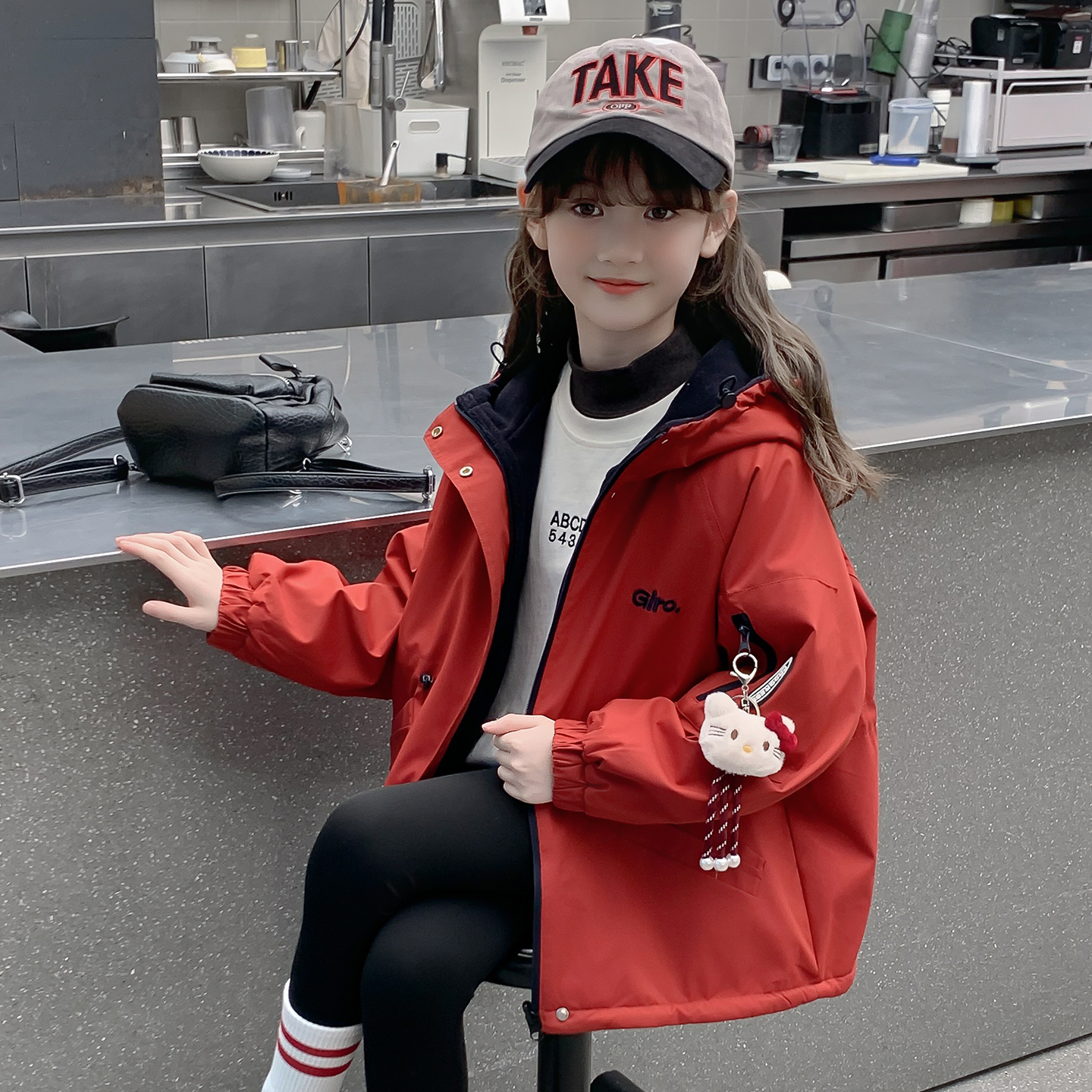 女童秋外套2025新款儿童网红洋气时髦两面穿棒球服上衣女孩秋装潮