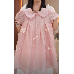 薄款 儿童洋气时髦甜美公主裙女孩夏季 裙子 夏装 女童连衣裙2025新款