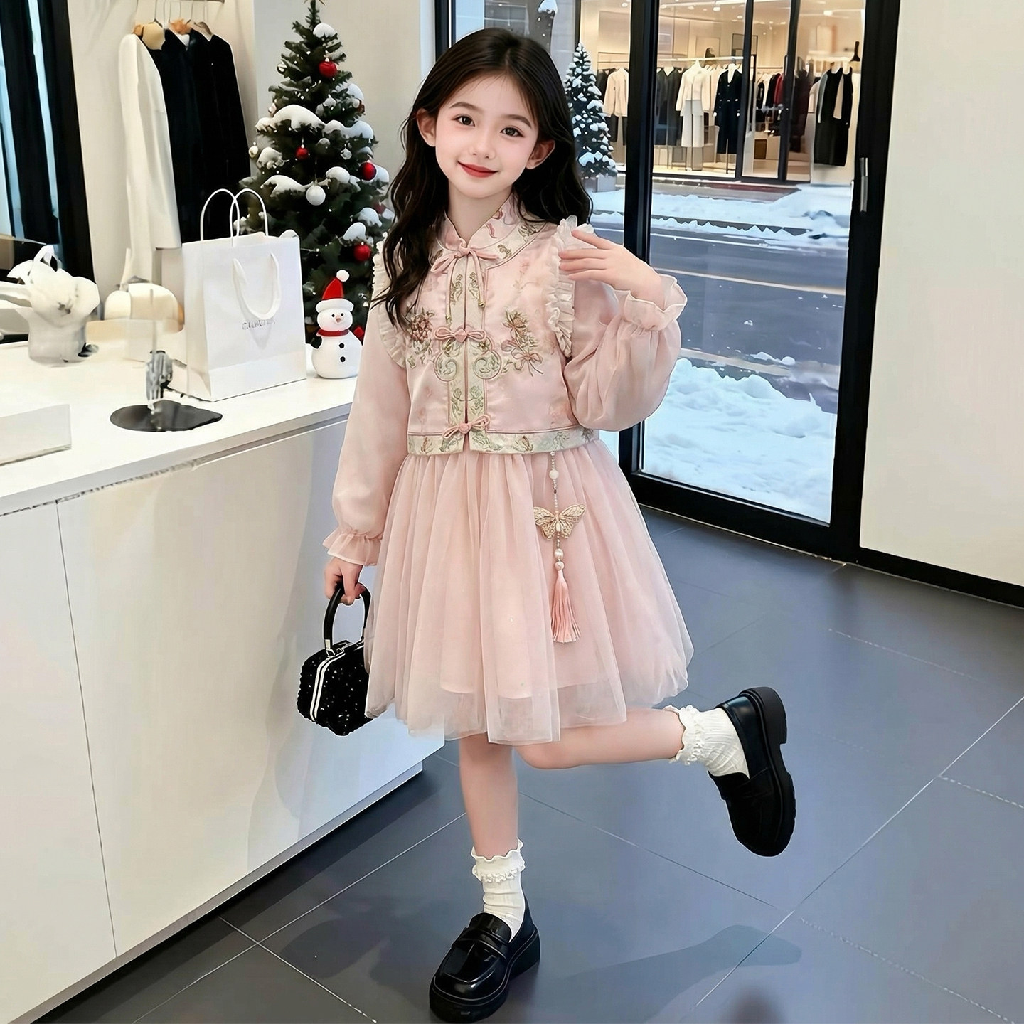 女童连衣裙2026新款春装儿童洋气汉服中式国风长袖公主裙女孩裙子,童装/婴儿装/亲子装,汉服,淘宝优惠券,粉丝福利购,淘宝优惠卷