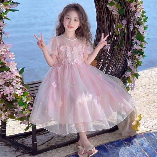 女童裙子夏季2026新款洋气儿童时髦网红蝴蝶公主裙女孩夏装连衣裙