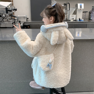 女童外套2025新款冬装儿童洋气中长款夹棉加厚大衣小女孩冬季棉服