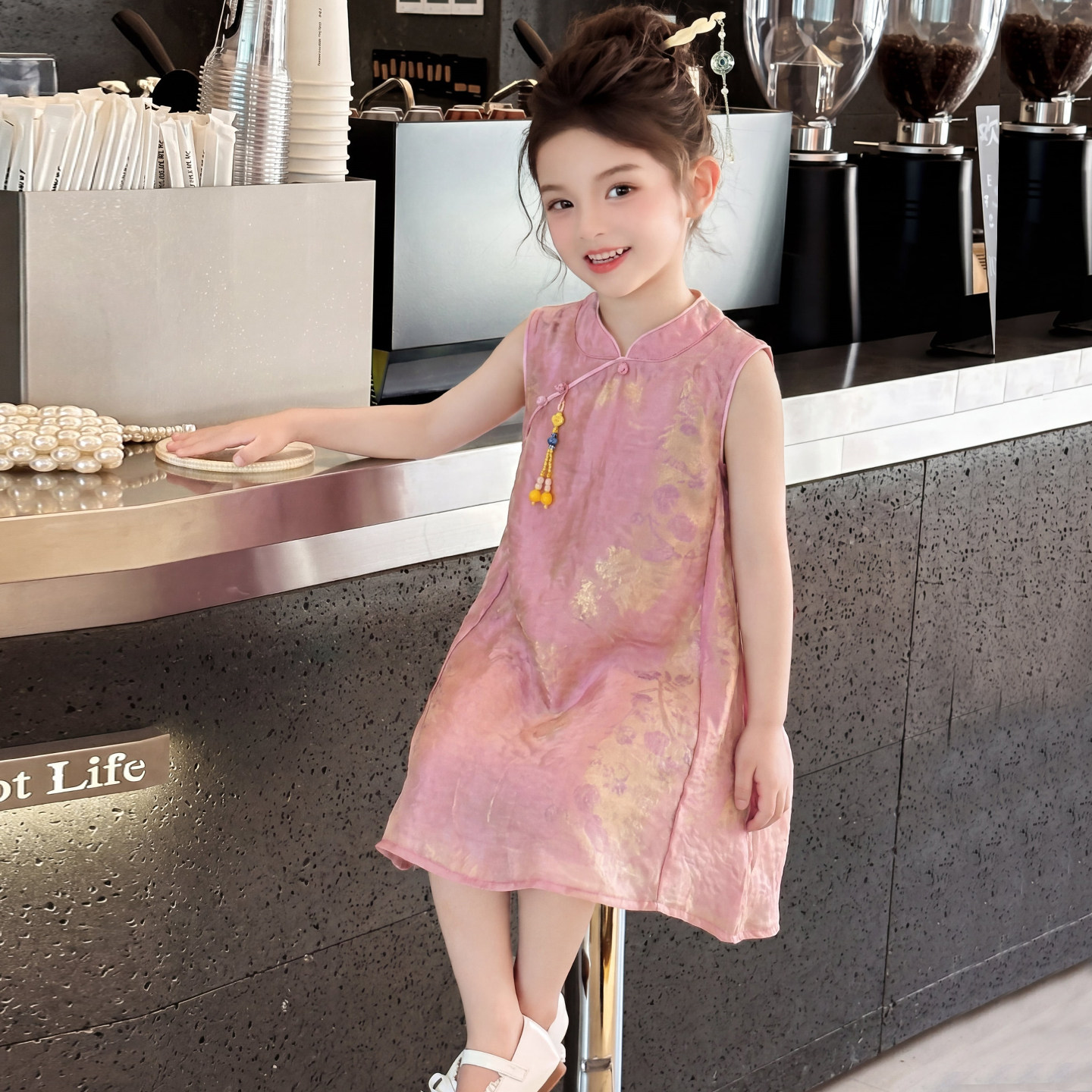 汉服女童连衣裙夏季2026新款儿童洋气国风中式旗袍裙女孩夏款裙子