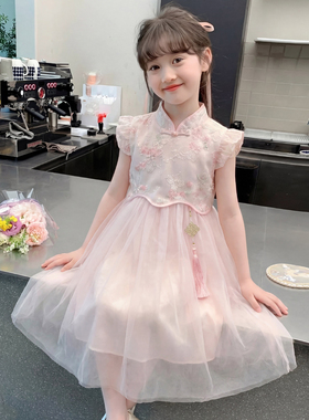 女童连衣裙夏季2026新款洋气儿童时髦网红国风汉服女孩夏装裙子潮