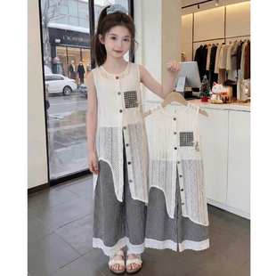 女童夏装套装2026新款儿童时髦韩版不规则两件套女孩夏季薄款衣服