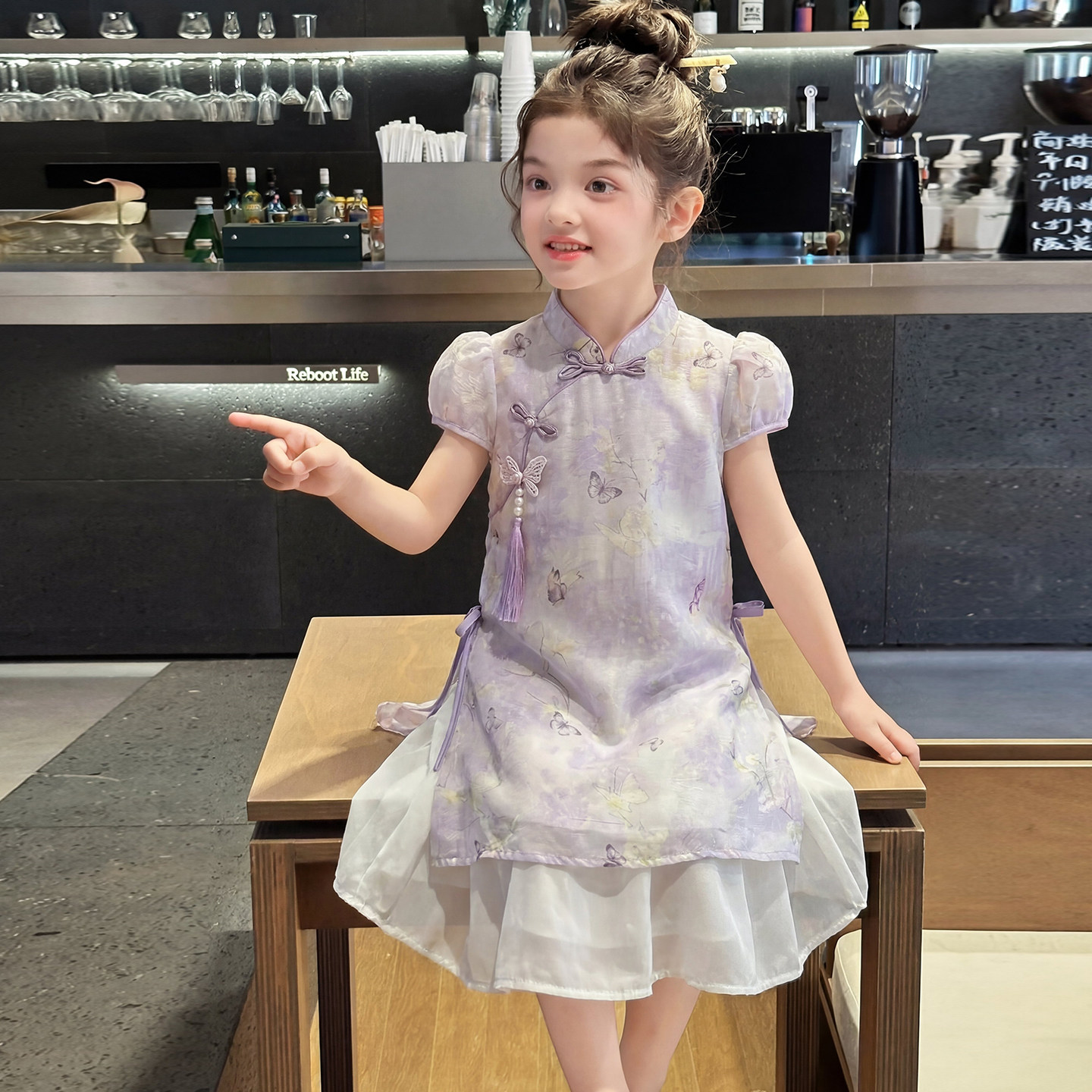 女童连衣裙夏季2026新款洋气儿童时髦国风旗袍裙女孩夏装网红裙子