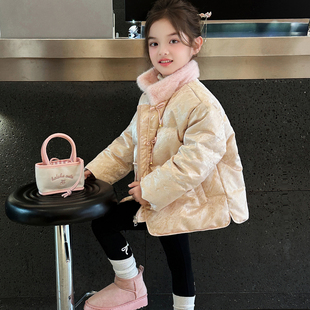 女童冬装外套2025新款儿童洋气时髦加厚爆款羽绒棉服女孩冬季外套