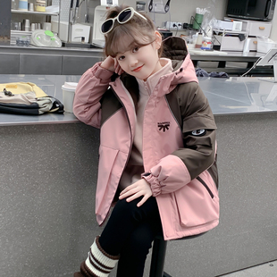 女童秋冬外套2025新款 儿童洋气超好看夹棉加厚女孩三合一冲锋衣潮