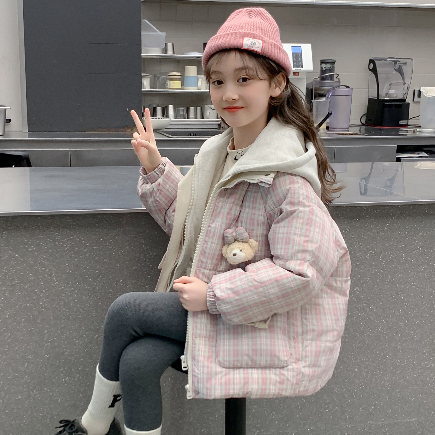 女童冬装2025新款棉服儿童洋气时髦加厚羽绒棉袄外套女孩冬季棉衣