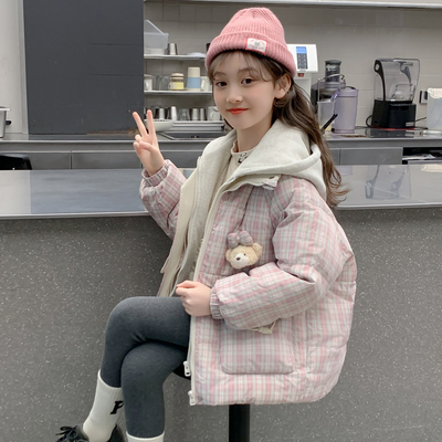 女童冬装2025新款棉服儿童洋气时髦加厚羽绒棉袄外套女孩冬季棉衣