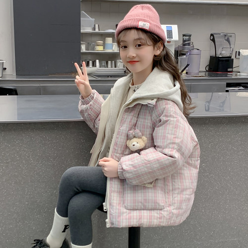 女童冬装2025新款棉服儿童洋气时髦加厚羽绒棉袄外套女孩冬季棉衣
