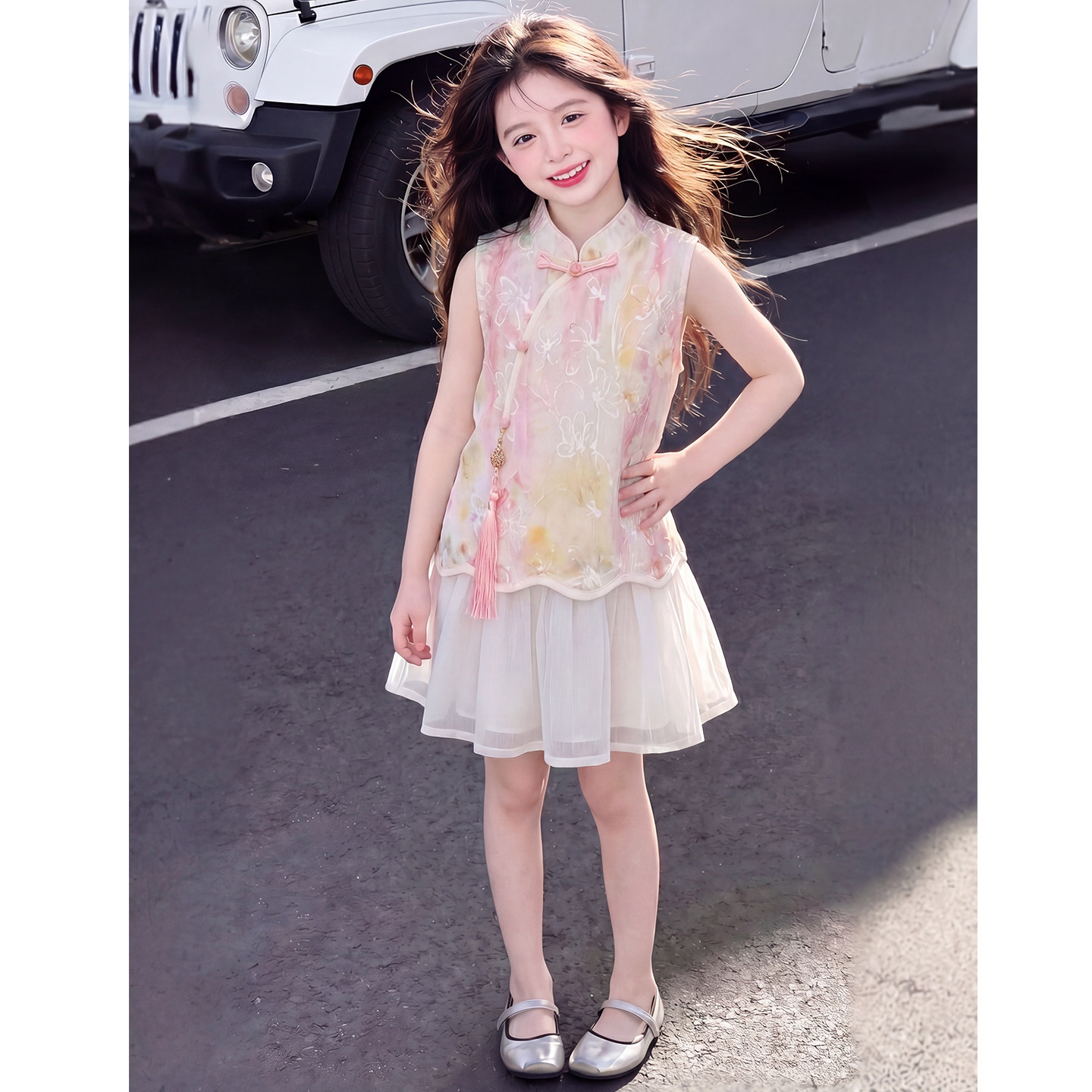女童汉服夏季2026新款儿童时髦国风中式汉服旗袍裙女孩夏装衣服潮