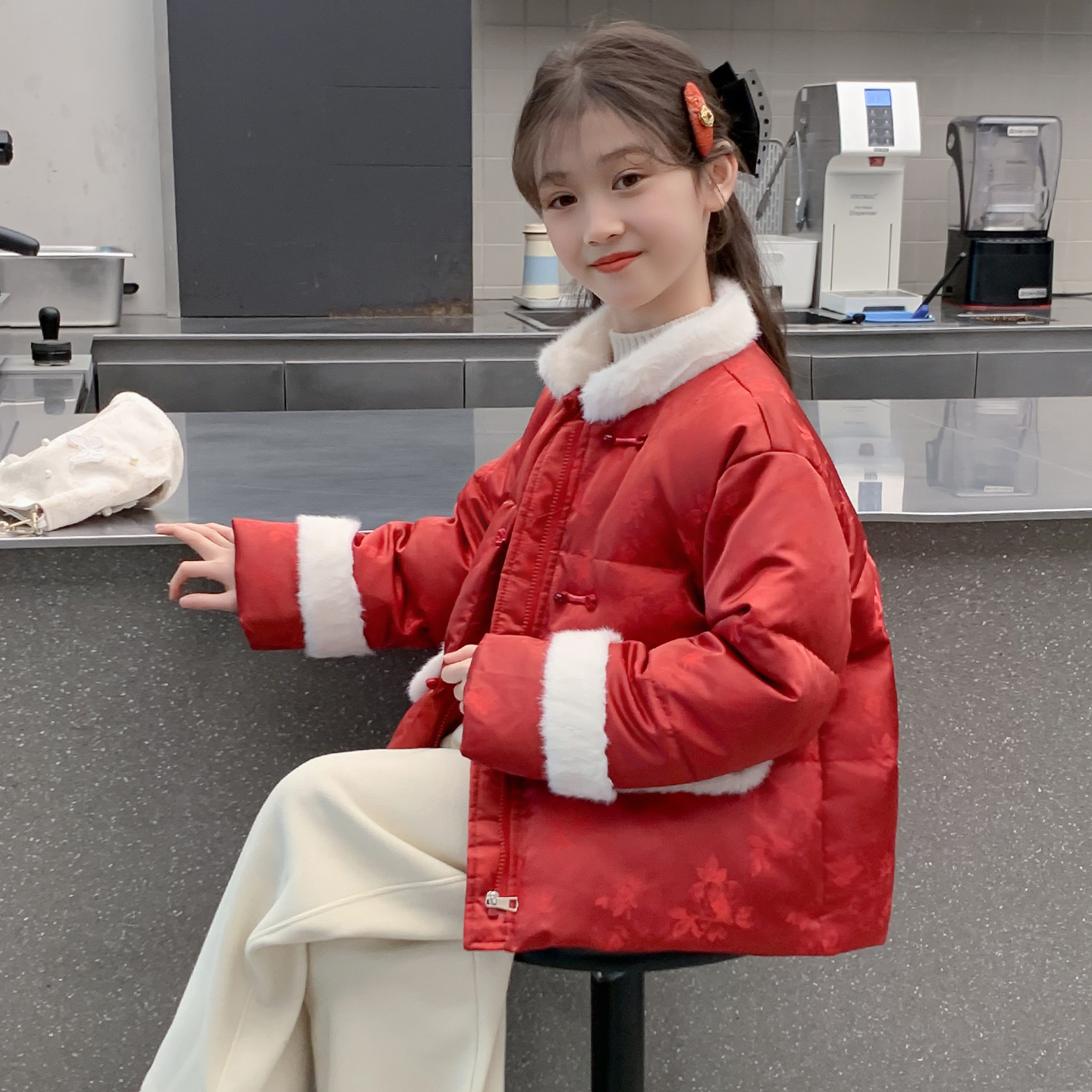 女童羽绒服2025新款冬季儿童洋气时髦爆款加厚白鸭绒外套女孩冬装