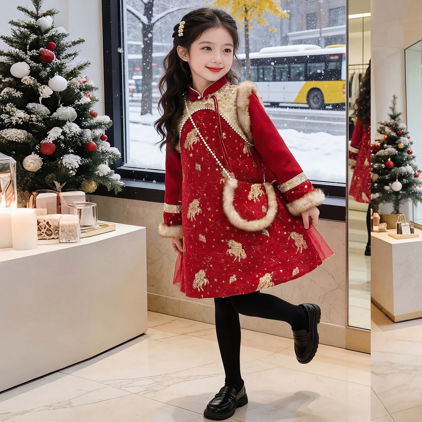 女童拜年服2026新款冬装儿童洋气汉服爆款国风旗袍裙女孩冬款裙子,童装/婴儿装/亲子装,汉服,淘宝优惠券,粉丝福利购,淘宝优惠卷