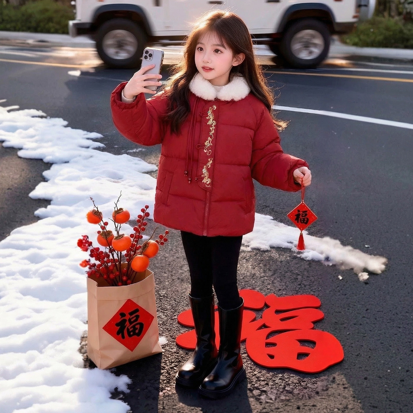 女童棉服冬装2026新款儿童汉服中式国风羽绒爆款红色女孩冬季棉袄