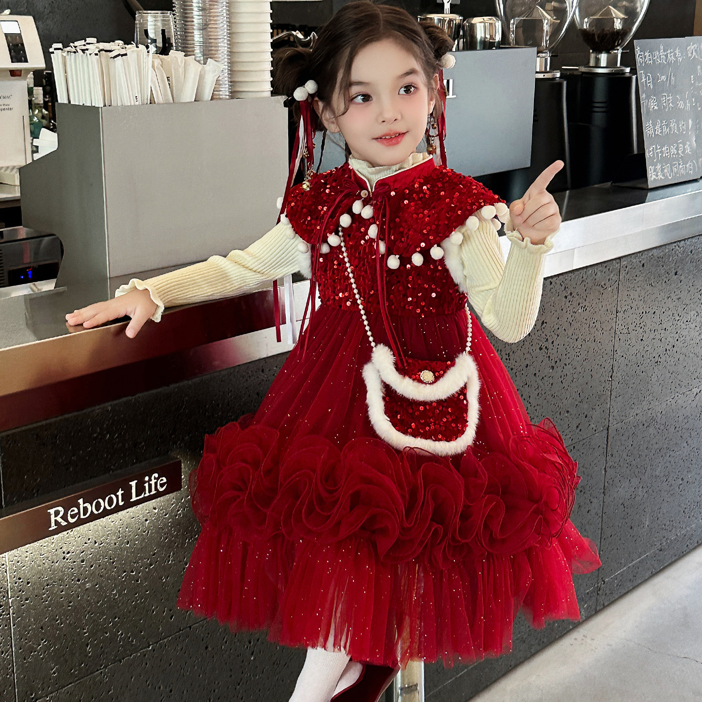 女童汉服连衣裙2026新款冬季儿童网红洋气加厚爆款裙子女孩公主裙,童装/婴儿装/亲子装,汉服,淘宝优惠券,粉丝福利购,淘宝优惠卷