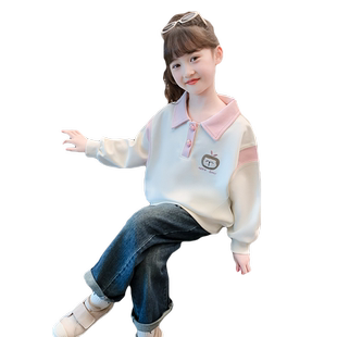 女童卫衣春装2026新款儿童网红洋气时髦pool衫上衣春秋女孩打底衫