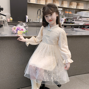 国风公主裙春秋女孩裙子 儿童汉服中式 女童旗袍连衣裙2025新款 秋装