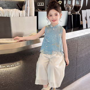 汉服女童夏季2026新款洋气儿童时髦薄款国风两件套女孩夏装裙子潮