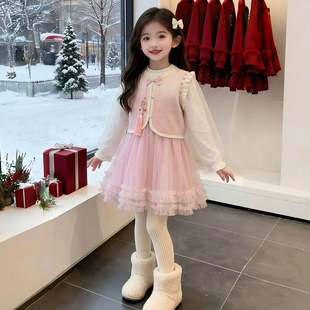 女童连衣裙2026新款春装儿童网红洋气爆款长袖公主裙女孩春款裙子