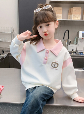 女童卫衣春装2026新款儿童网红洋气时髦pool衫上衣春秋女孩打底衫
