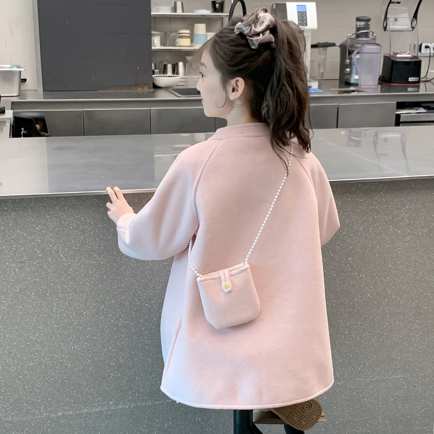 女童外套秋冬装2025新款儿童网红洋气中长款呢子大衣女孩冬季毛呢