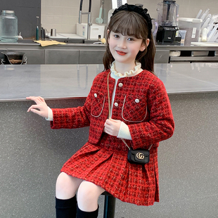 女童冬装2026新款连衣裙儿童小香风公主裙小女孩冬季加绒加厚裙子