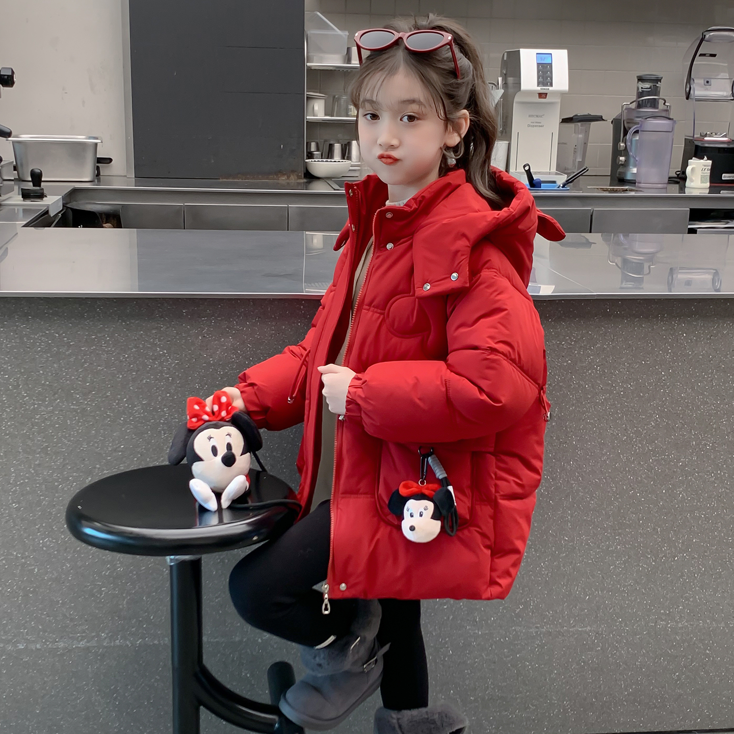 女童羽绒服冬季2025新款儿童网红洋气中长款90白鸭绒加厚女孩外套