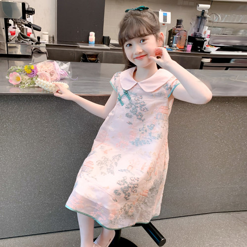 女童中式夏季洋气连衣裙新款