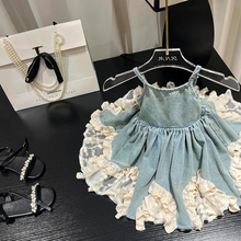 女童连衣裙夏装2025新款儿童洋气超好看牛仔公主裙女孩网红裙子薄