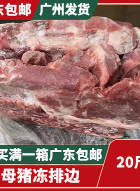 新鲜冷冻猪排骨边肉20斤整箱商用多肉少骨肋排边烧烤生鲜食材