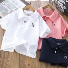 男童女童翻领POLO衫短袖t恤夏季纯棉韩版休闲中大童外贸童装潮牌