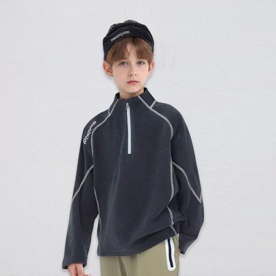 青岛童装工厂儿童糯米绒立领卫衣