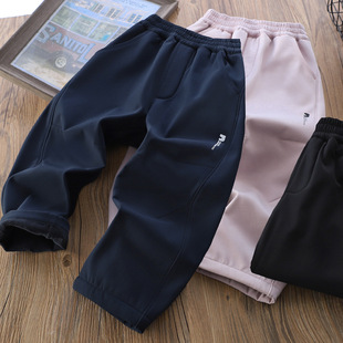 男童女童裤子2025冬季新款加绒加厚中大童山系机能防风软壳冲锋裤
