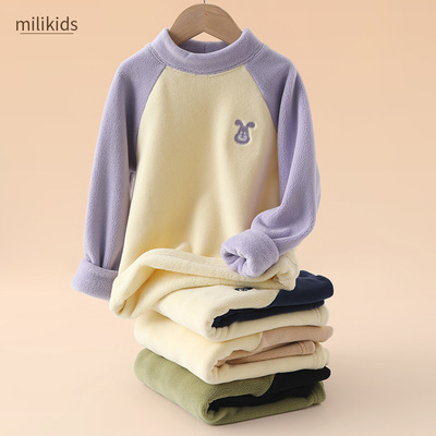 青岛童装工厂店儿童撸猫绒打底衫