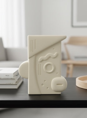 极简几何抽象陶瓷桌面摆件