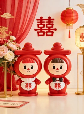 新中式喜字树脂摆件婚礼卧室